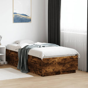 vidaXL Bed Frame Smoked Oak 75x190 cm Engineered Wood