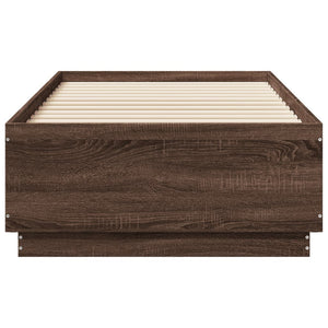 vidaXL Bed Frame Brown Oak Look 75x190 cm Engineered Wood