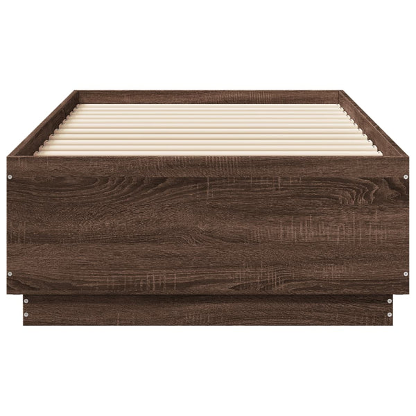 vidaXL Bed Frame Brown Oak Look 75x190 cm Engineered Wood