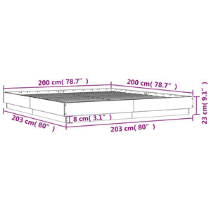 vidaXL LED Bed Frame White 200x200 cm