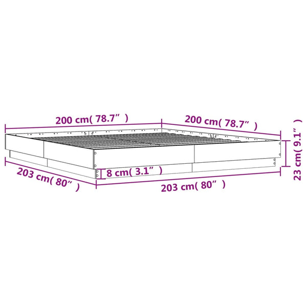 vidaXL LED Bed Frame White 200x200 cm