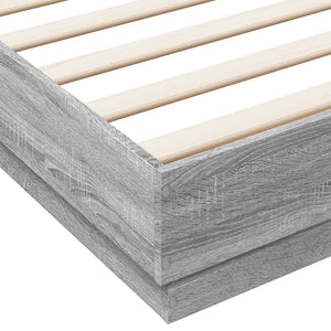 vidaXL LED Bed Frame Grey Sonoma 200x200 cm