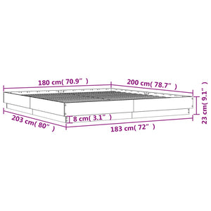 vidaXL Bed Frame with LED White 180x200 cm
