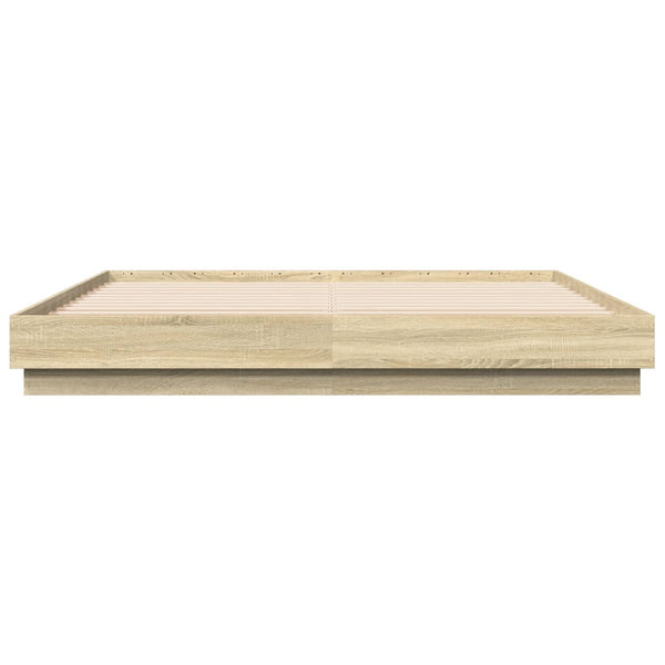 vidaXL Bed Frame with LED Sonoma Oak 180x200 cm