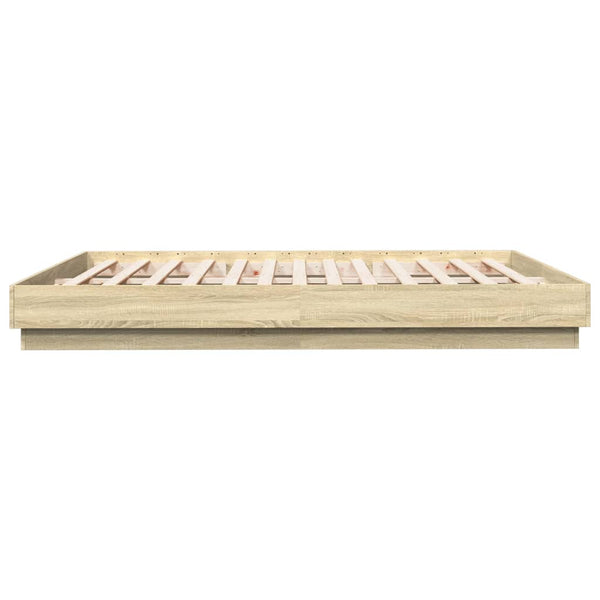 vidaXL Bed Frame with LED Sonoma Oak 180x200 cm