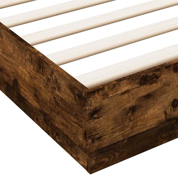 vidaXL LED Bed Frame Smoked Oak 180x200 cm
