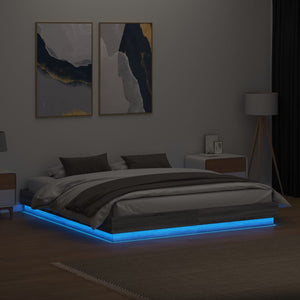 vidaXL Bed Frame with LED Grey Sonoma 180x200 cm