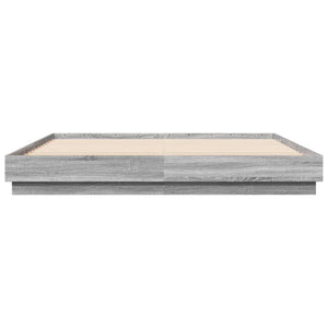 vidaXL Bed Frame with LED Grey Sonoma 180x200 cm
