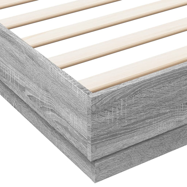 vidaXL Bed Frame with LED Grey Sonoma 180x200 cm