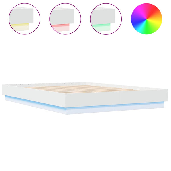 vidaXL LED Bed Frame White 160x200 cm