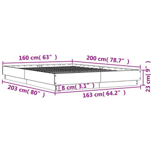 vidaXL LED Bed Frame White 160x200 cm