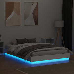 vidaXL LED Bed Frame White 160x200 cm