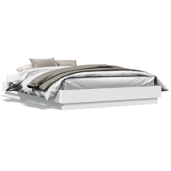 vidaXL LED Bed Frame White 160x200 cm