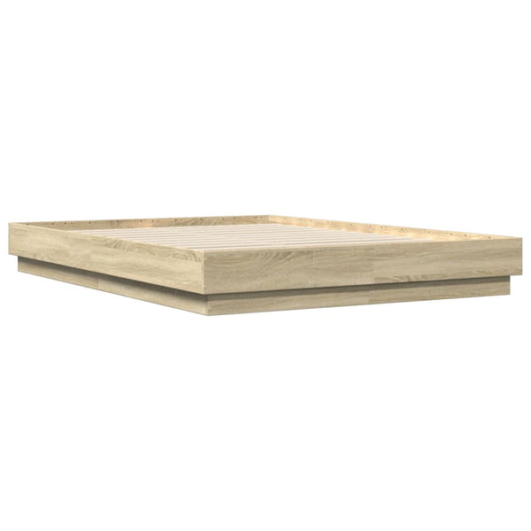 vidaXL LED Bed Frame Sonoma Oak 160x200 cm