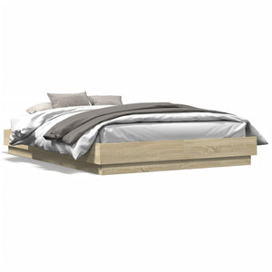 vidaXL LED Bed Frame Sonoma Oak 160x200 cm