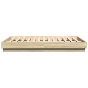 vidaXL LED Bed Frame Sonoma Oak 160x200 cm