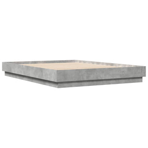 vidaXL Bed Frame with LED Concrete Grey 160x200 cm