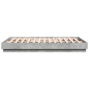 vidaXL Bed Frame with LED Concrete Grey 160x200 cm
