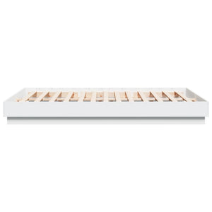 Bettgestell mit LED Weiß 150x200 cm