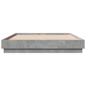 Bettgestell mit LED Betongrau 150x200 cm