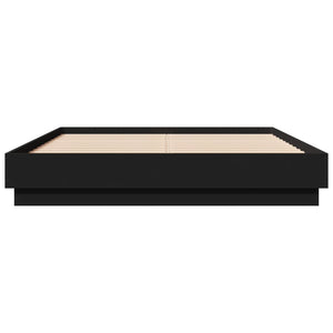Bettgestell mit LED Schwarz 135x190 cm