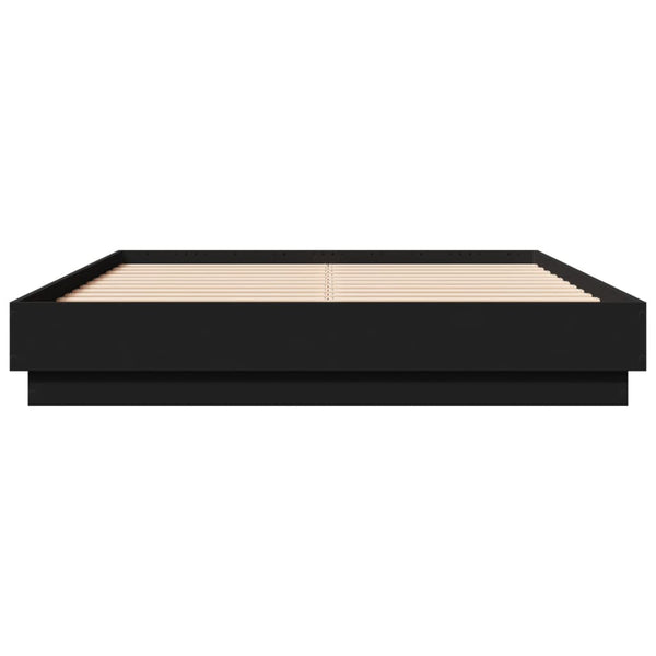 Bettgestell mit LED Schwarz 135x190 cm