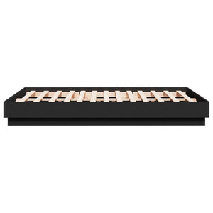 Bettgestell mit LED Schwarz 135x190 cm