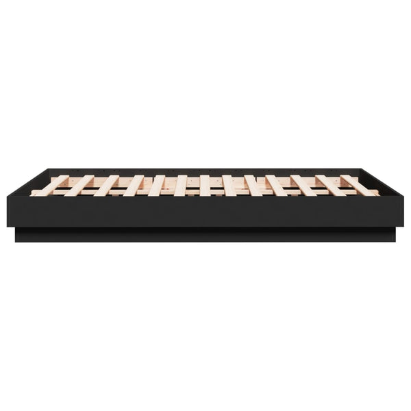 Bettgestell mit LED Schwarz 135x190 cm
