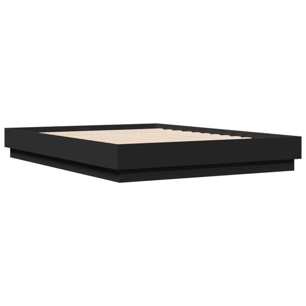 Bettgestell mit LED Schwarz 135x190 cm