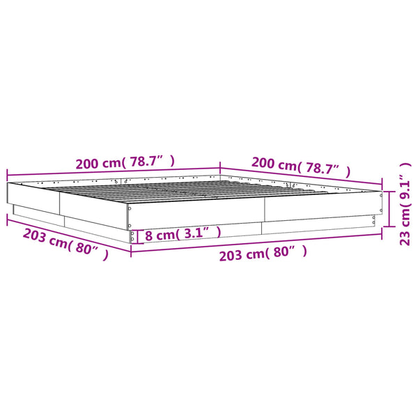 Bettgestell 200x200 cm Sonoma Eiche