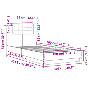 Bettgestell Sonoma-Eiche 100x200 cm