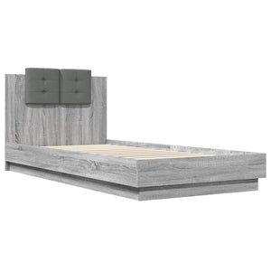 Bettgestell 90x200 cm Grau Sonoma
