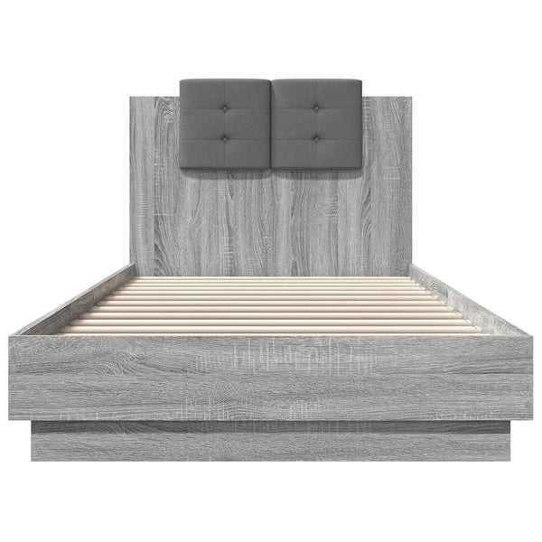Bettgestell 90x200 cm Grau Sonoma