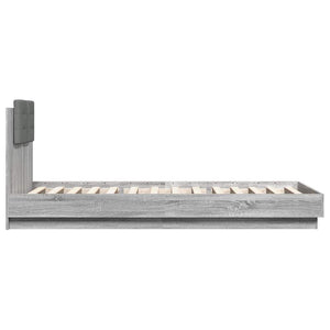 Bettgestell 90x200 cm Grau Sonoma