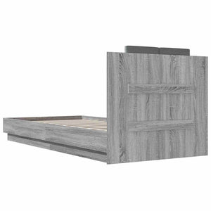 Bettgestell 90x200 cm Grau Sonoma