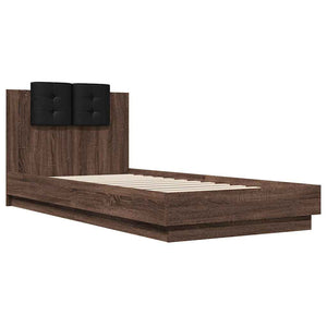 vidaXL Bed Frame with Headboard Brown Oak Effect 90x200 cm