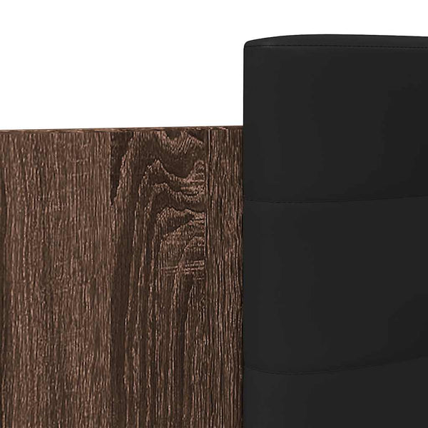 vidaXL Bed Frame with Headboard Brown Oak Effect 90x200 cm