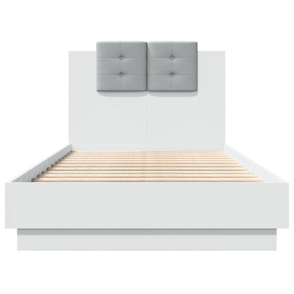 vidaXL Bed Frame with Headboard White 90x190 cm Engineered Wood