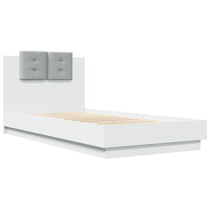 vidaXL Bed Frame with Headboard White 75x190 cm Engineered Wood