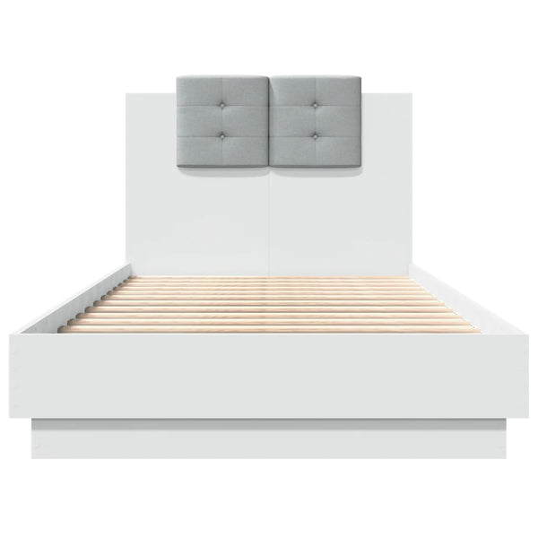 vidaXL Bed Frame with Headboard White 75x190 cm Engineered Wood