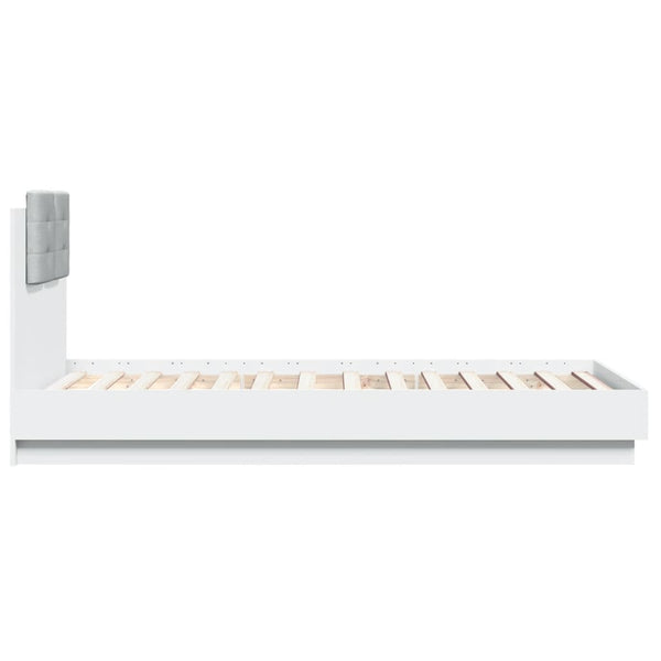 vidaXL Bed Frame with Headboard White 75x190 cm Engineered Wood