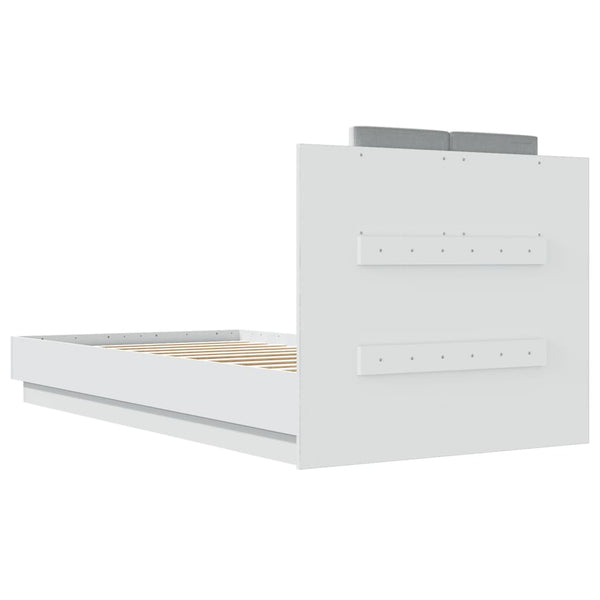 vidaXL Bed Frame with Headboard White 75x190 cm Engineered Wood