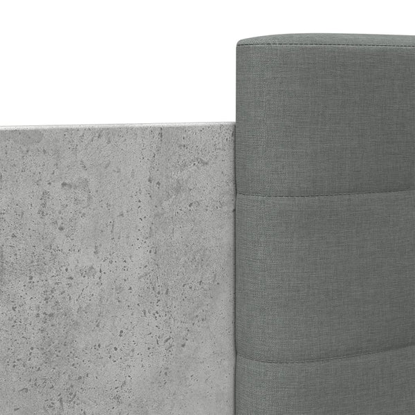 vidaXL Bed Frame with Headboard Concrete Grey 75x190 cm Engineered Wood