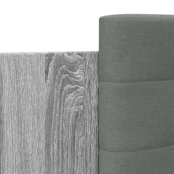 vidaXL Bed Frame with Headboard Sonoma Grey 75x190 cm Engineered Wood
