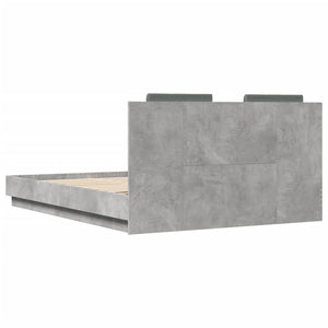 vidaXL Bed Frame with Headboard and LED Lights Concrete Grey 150x200 cm