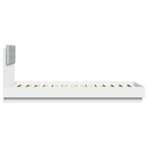 vidaXL Bed Frame with Headboard and LED Lights White 100x200 cm