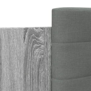 vidaXL Bed Frame with Headboard and LED Lights Gray Sonoma 100x200 cm