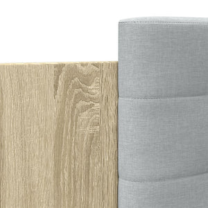 vidaXL Bed Frame with Headboard & LED Lights Sonoma Oak 135x190 cm