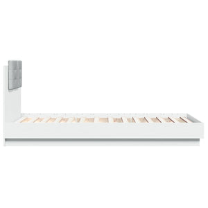 vidaXL Bed Frame with Headboard and LED Lights White 90x190 cm