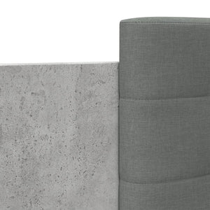 vidaXL Bed Frame with Headboard and LED Lights Concrete Grey 75x190 cm